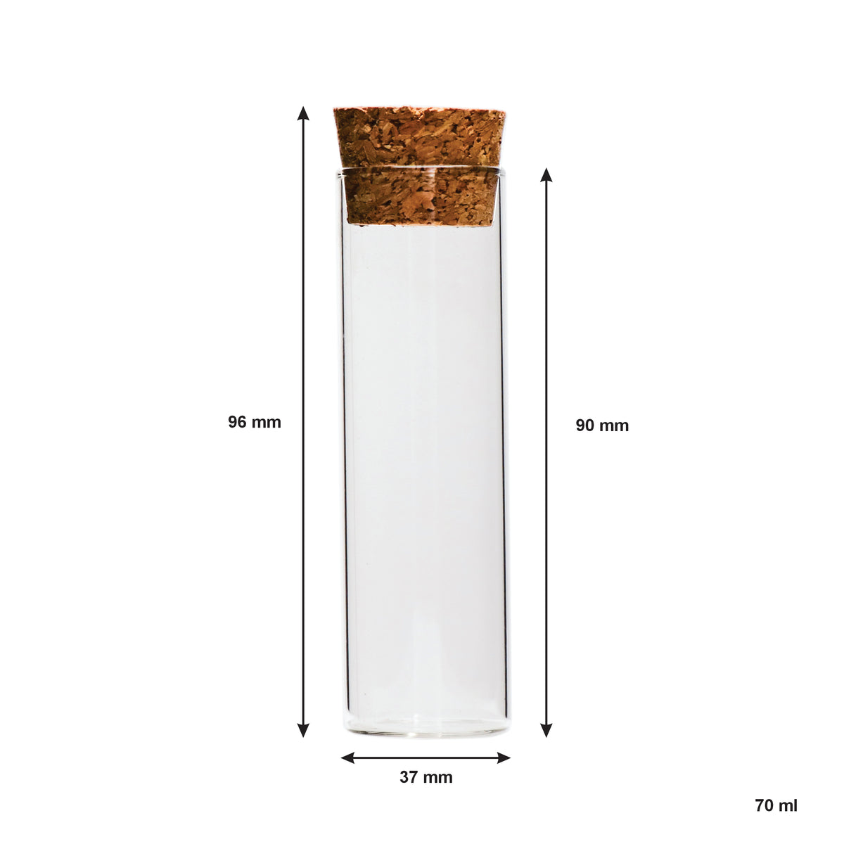 REGENT GLASS BOTTLES WITH CORK LIDS 4PK, 70ML