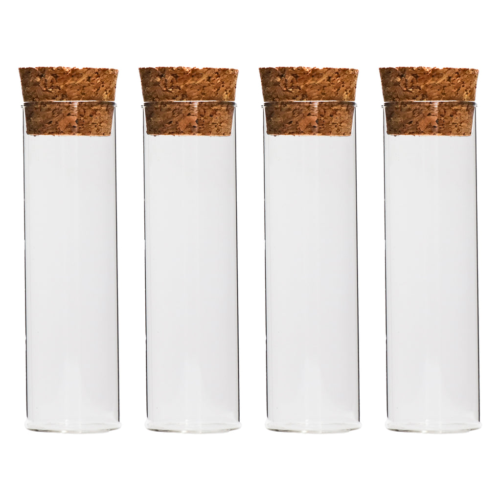 REGENT GLASS BOTTLES WITH CORK LIDS 4PCS, 70ML (37MM DIAX96MM)