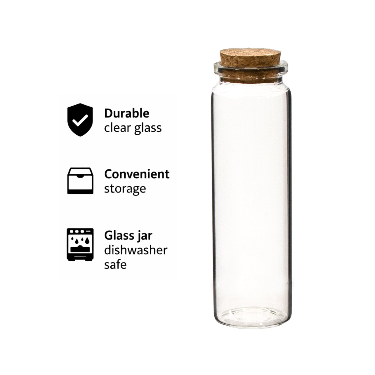 REGENT GLASS BOTTLES WITH CORK LIDS 4PK, 100ML