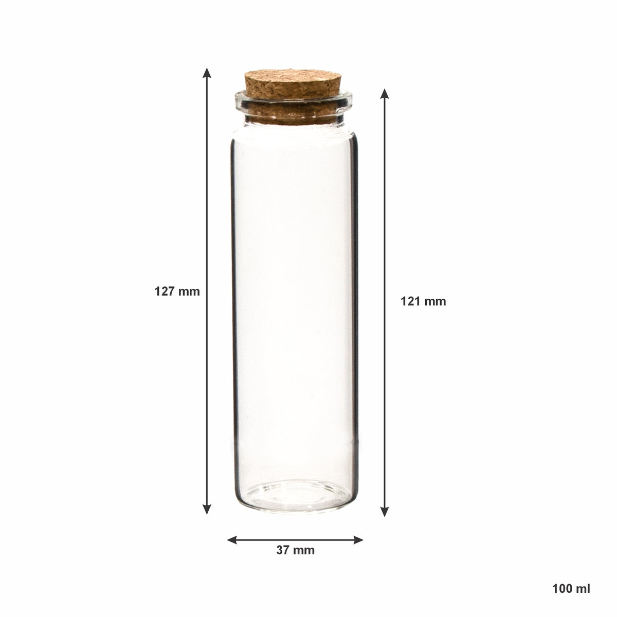 REGENT GLASS BOTTLES WITH CORK LIDS 4PK, 100ML