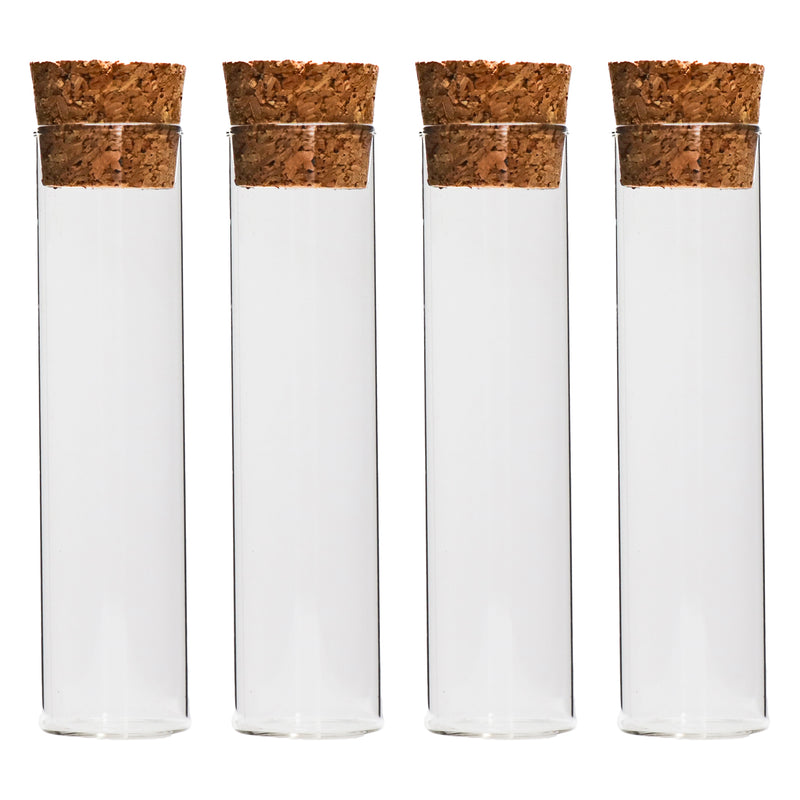 REGENT GLASS BOTTLES WITH CORK LIDS 4PCS, 100ML (37MM DIAX128MM)