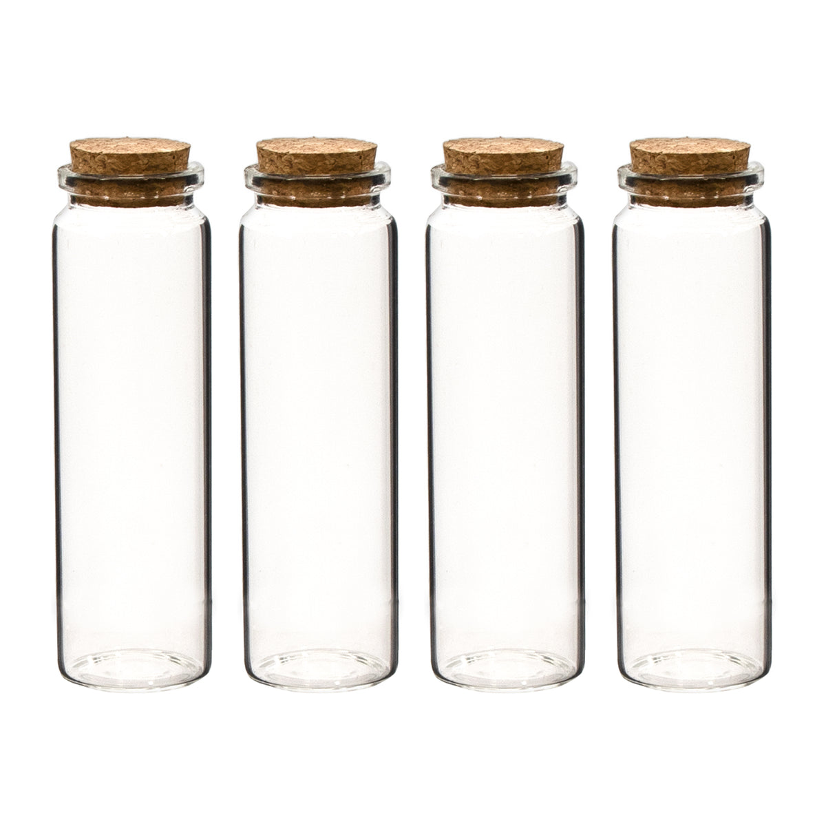REGENT GLASS BOTTLES WITH CORK LIDS 4PK, 100ML