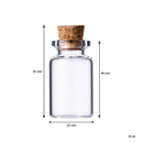 REGENT GLASS BOTTLES WITH CORK LIDS 12PCS, 15ML (22MM DIAX53MM)