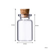 REGENT GLASS BOTTLES WITH CORK LIDS 12PCS, 15ML (22MM DIAX53MM)