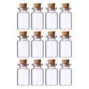 REGENT GLASS BOTTLES WITH CORK LIDS 12PCS, 15ML (22MM DIAX53MM)
