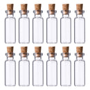 REGENT GLASS BOTTLES WITH CORK LIDS 12PCS, 18ML (22MM DIAX72MM)