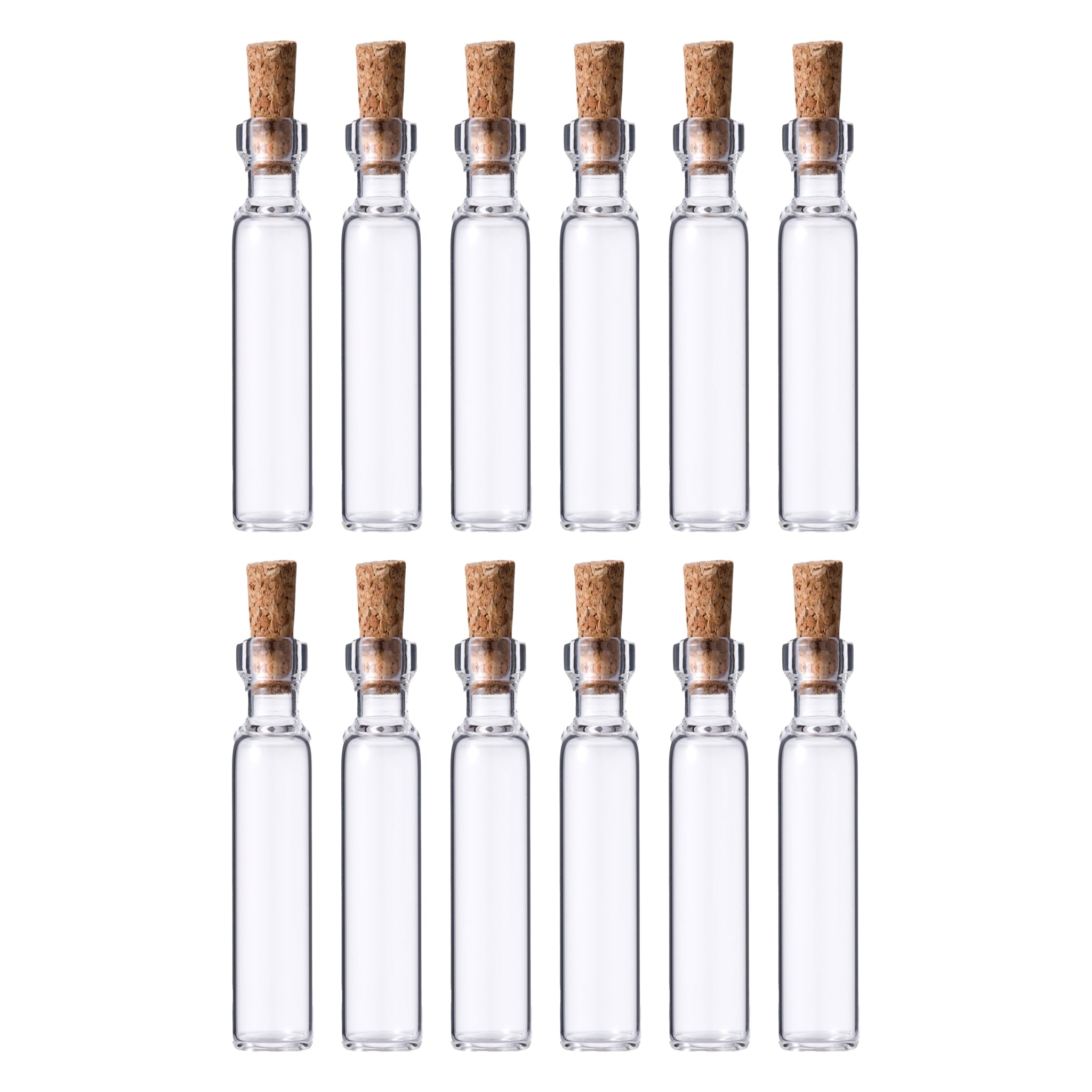 REGENT GLASS BOTTLES WITH CORK LIDS 12PK, 30ML