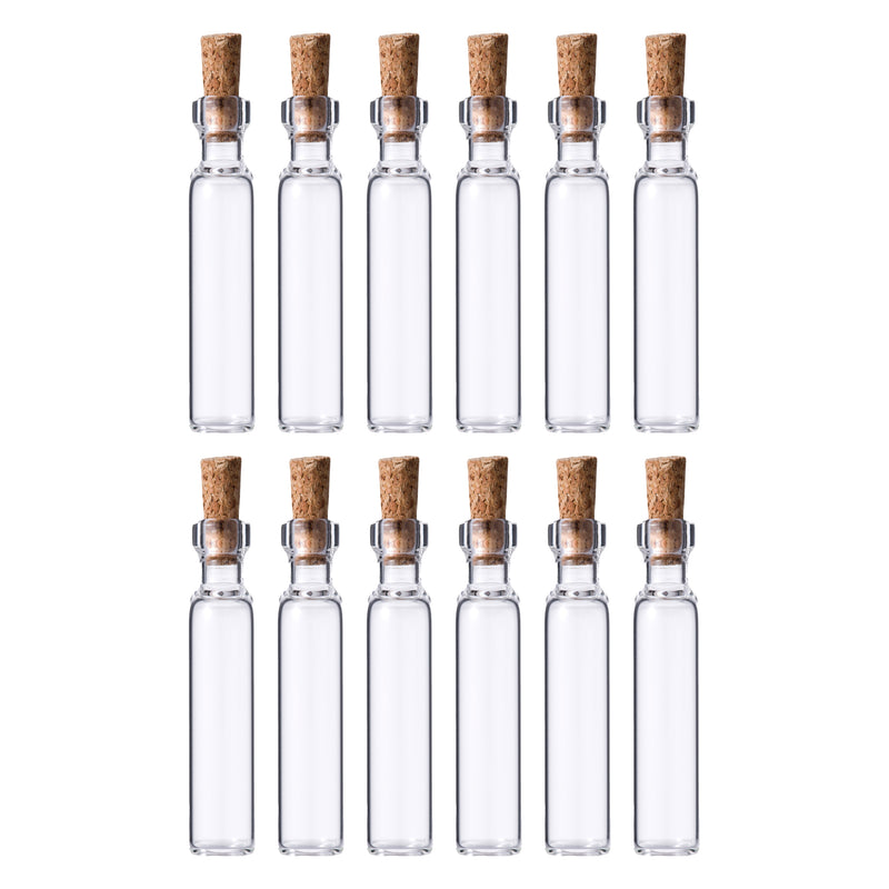 REGENT GLASS BOTTLES WITH CORK LIDS 12PCS, 30ML (22MM DIAX104MM)