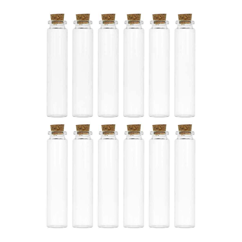 REGENT GLASS BOTTLES WITH CORK LIDS 12PK, 30ML
