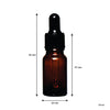 REGENT AMBER GLASS BOTTLES WITH BLACK PLASTIC DROPPER LIDS 4PK, 10ML