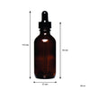 REGENT AMBER GLASS BOTTLES WITH BLACK PLASTIC DROPPER LIDS 4PK, 60ML