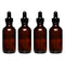 REGENT AMBER GLASS BOTTLE WITH BLACK PLASTIC DROPPER LID 4 PIECE, 60ML (37MM DIAX115MM)