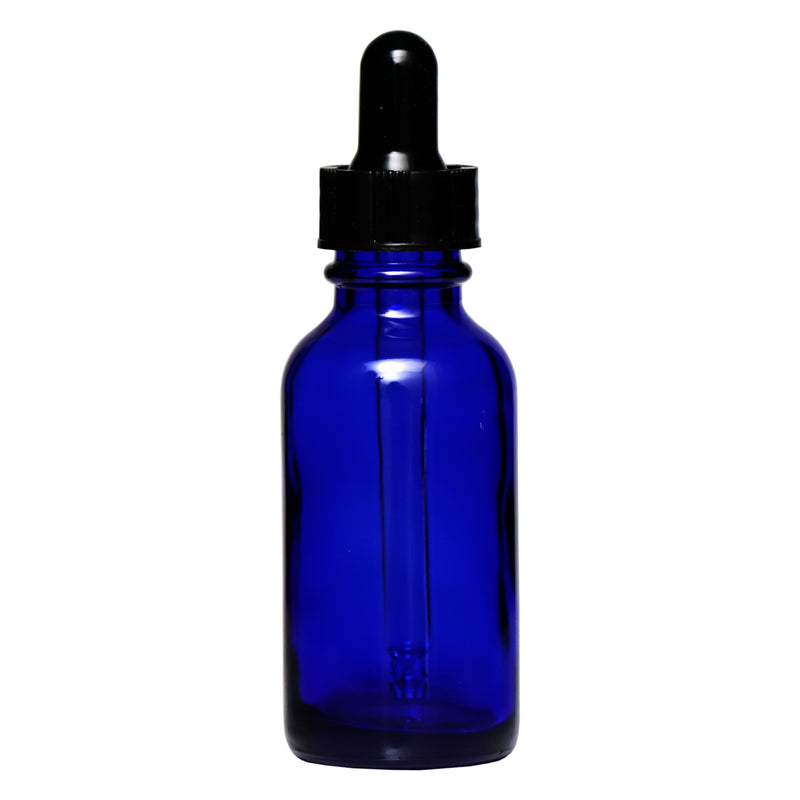 REGENT BLUE GLASS BOTTLE WITH DROPPER LID 4 PIECE, 30ML