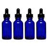 REGENT BLUE GLASS BOTTLES WITH DROPPER LIDS 4PK, 30ML