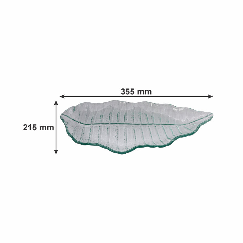 REGENT LEAF PLATTER BUBBLE GLASS - MEDIUM