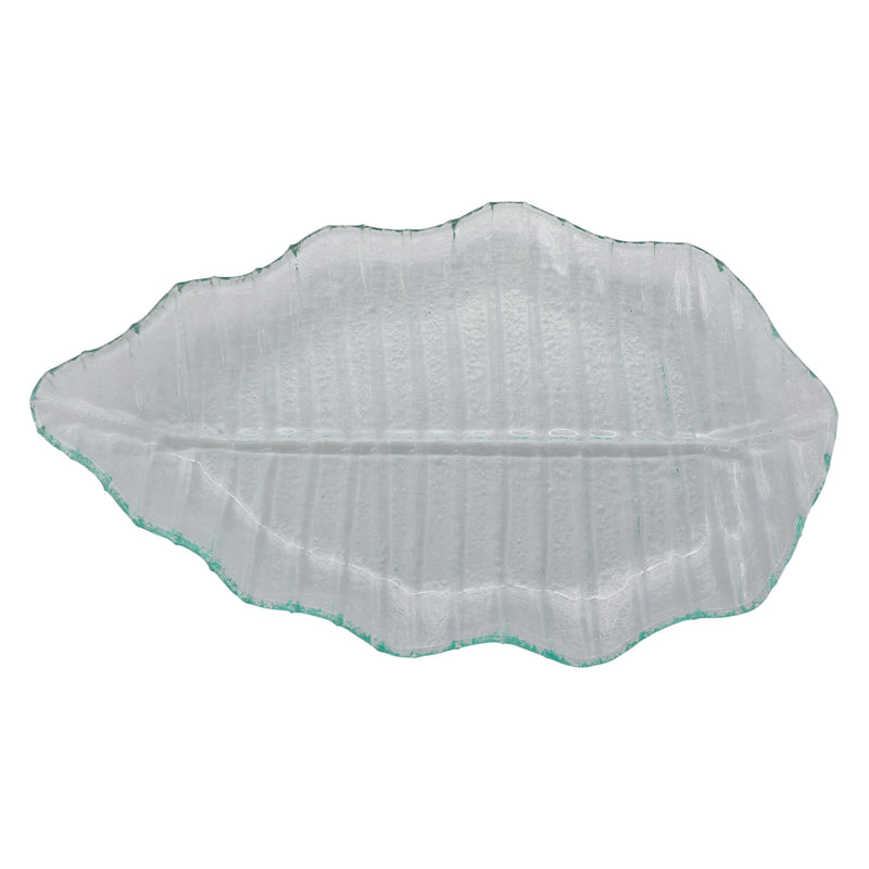 REGENT LEAF PLATTER BUBBLE GLASS - MEDIUM