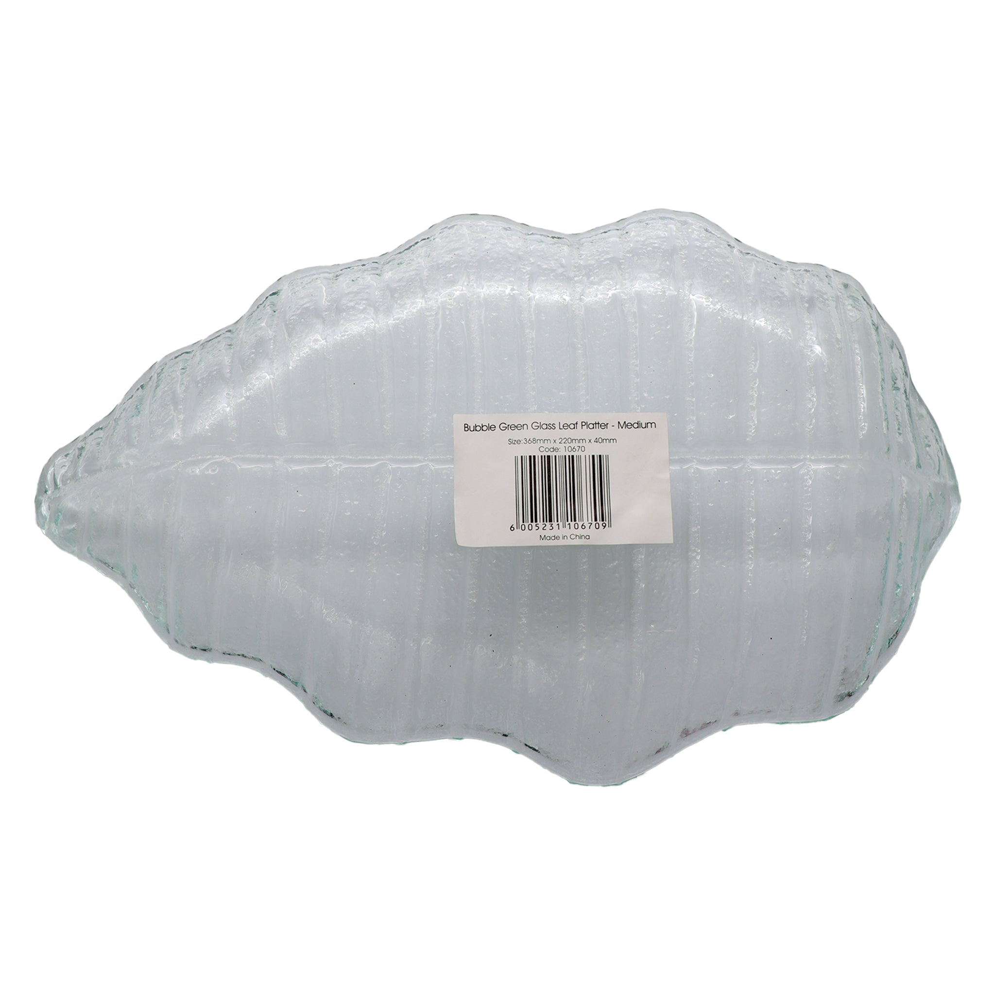 REGENT LEAF PLATTER BUBBLE GLASS - MEDIUM
