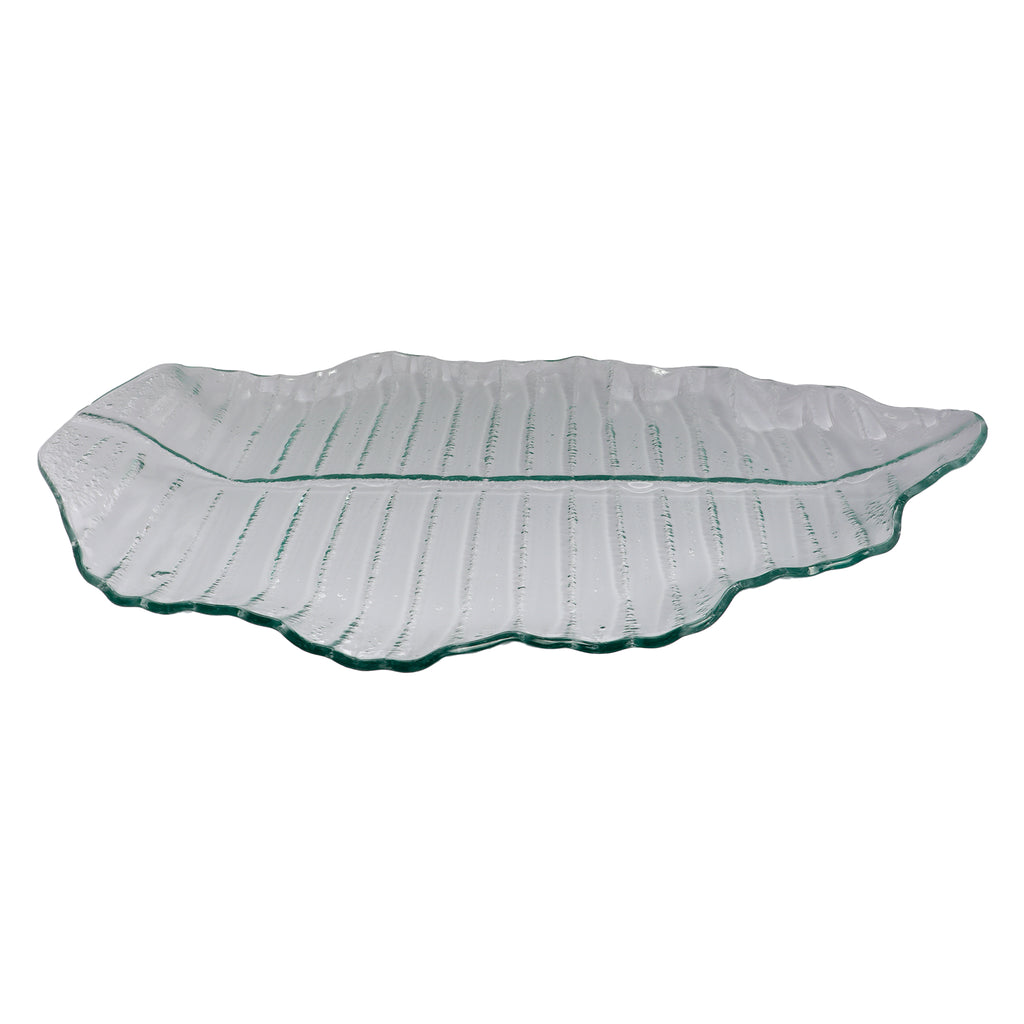 REGENT LEAF PLATTER BUBBLE GLASS - LARGE