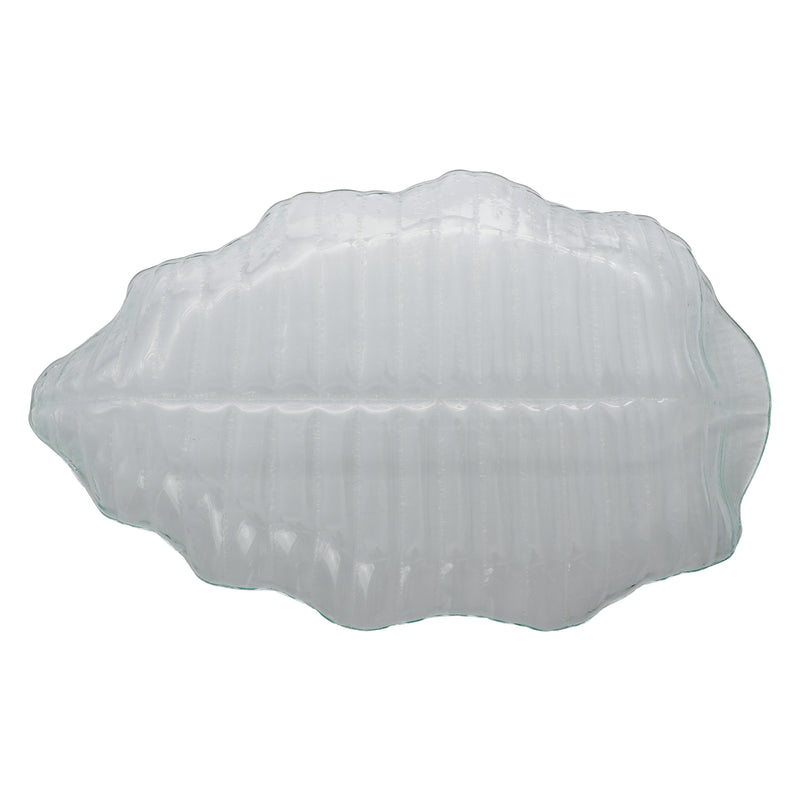 REGENT LEAF PLATTER BUBBLE GLASS - LARGE, (460X280X45MM)