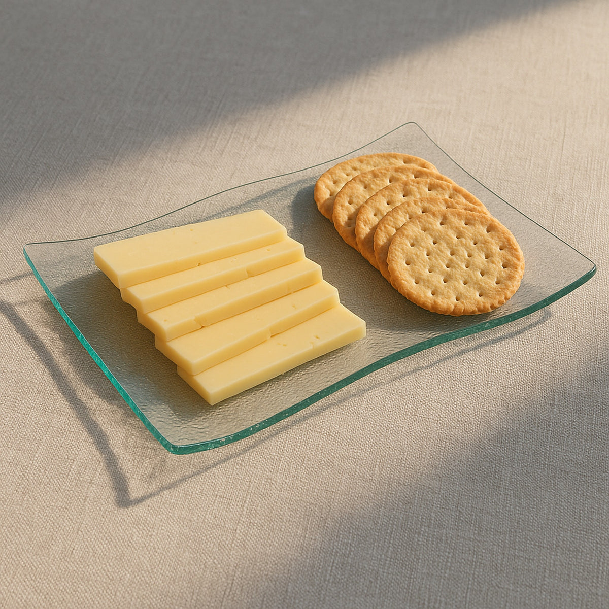 REGENT WAVY RECTANGULAR PLATTER BUBBLE GLASS - MEDIUM