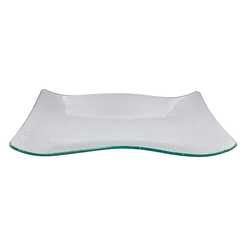 REGENT WAVY RECTANGULAR PLATTER BUBBLE GLASS - MEDIUM
