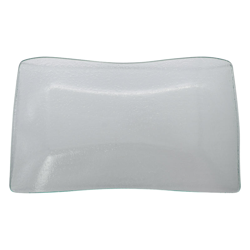 REGENT WAVY RECTANGULAR PLATTER BUBBLE GLASS - MEDIUM, (345X245MM)