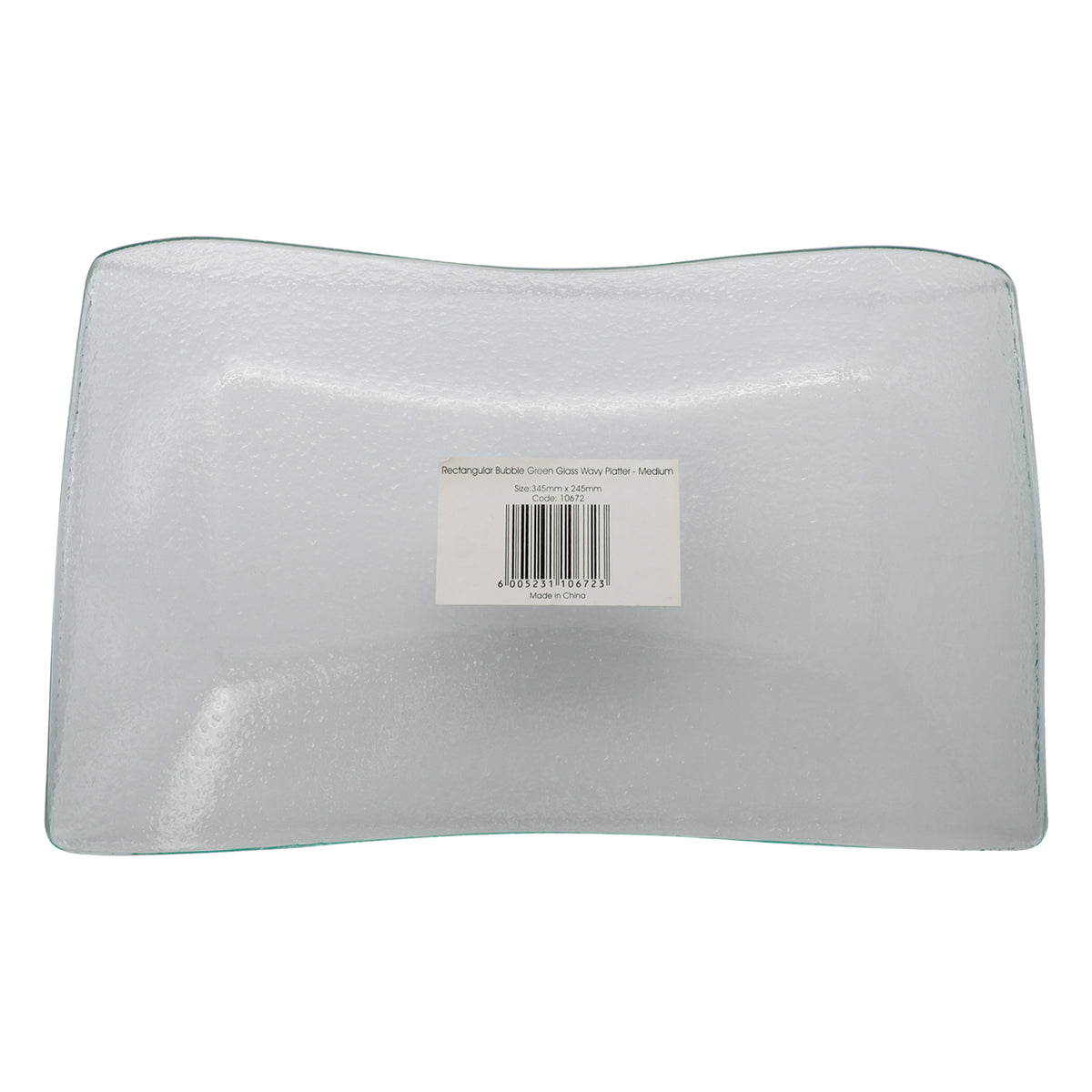 REGENT WAVY RECTANGULAR PLATTER BUBBLE GLASS - MEDIUM