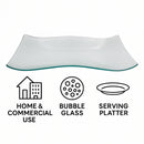 REGENT WAVY RECTANGULAR PLATTER BUBBLE GLASS - LARGE