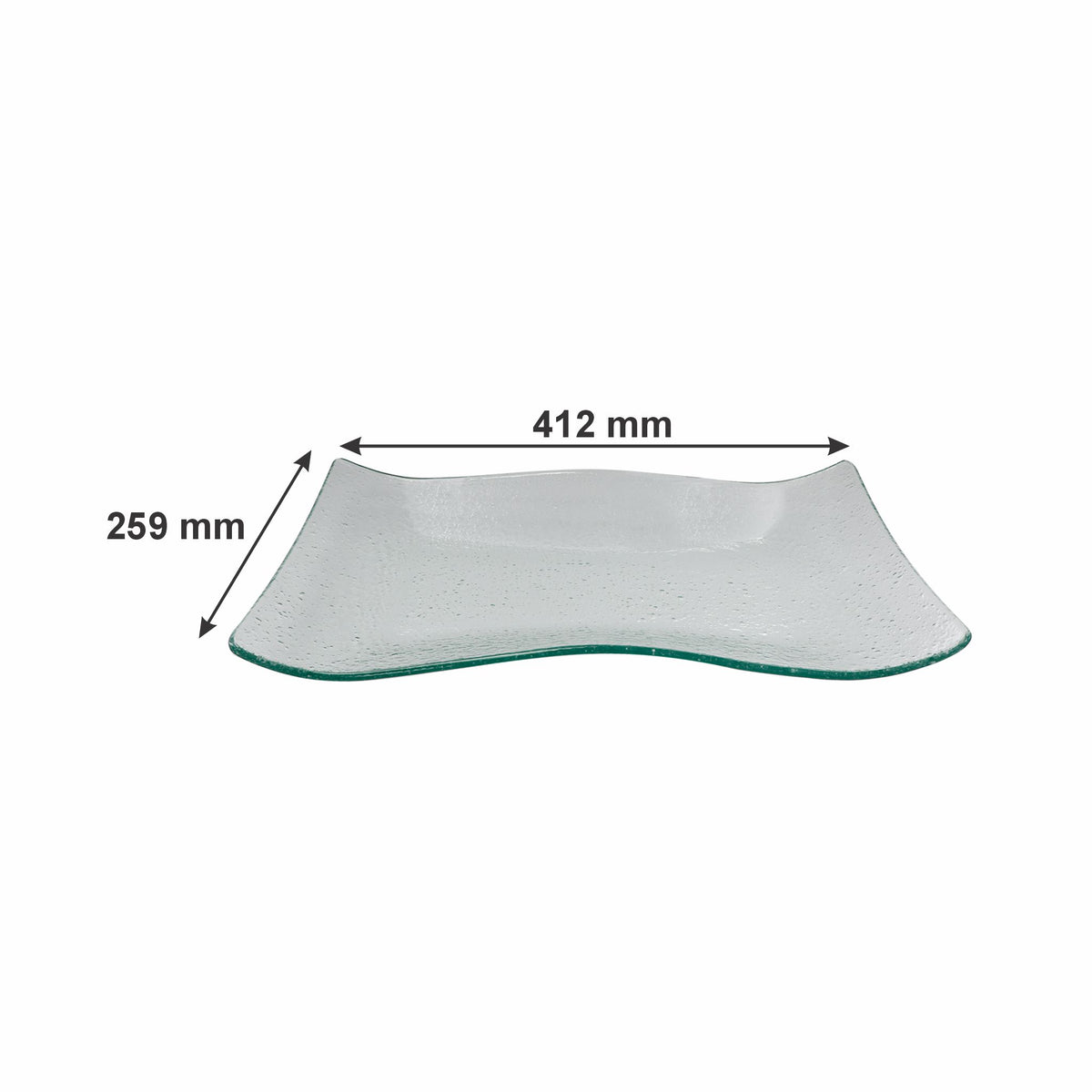 REGENT WAVY RECTANGULAR PLATTER BUBBLE GLASS - LARGE