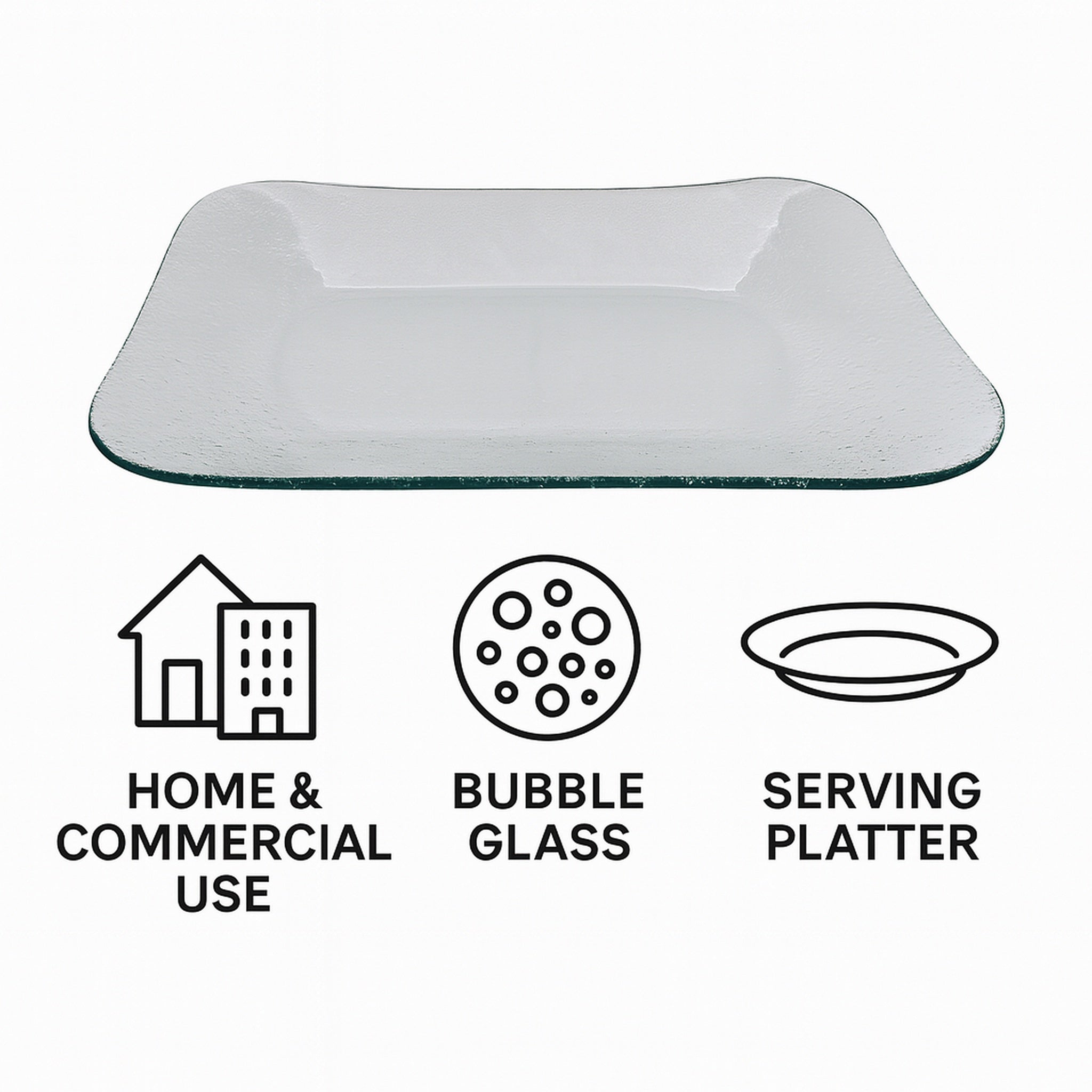 REGENT RECTANGULAR PLATTER BUBBLE GLASS - MEDIUM
