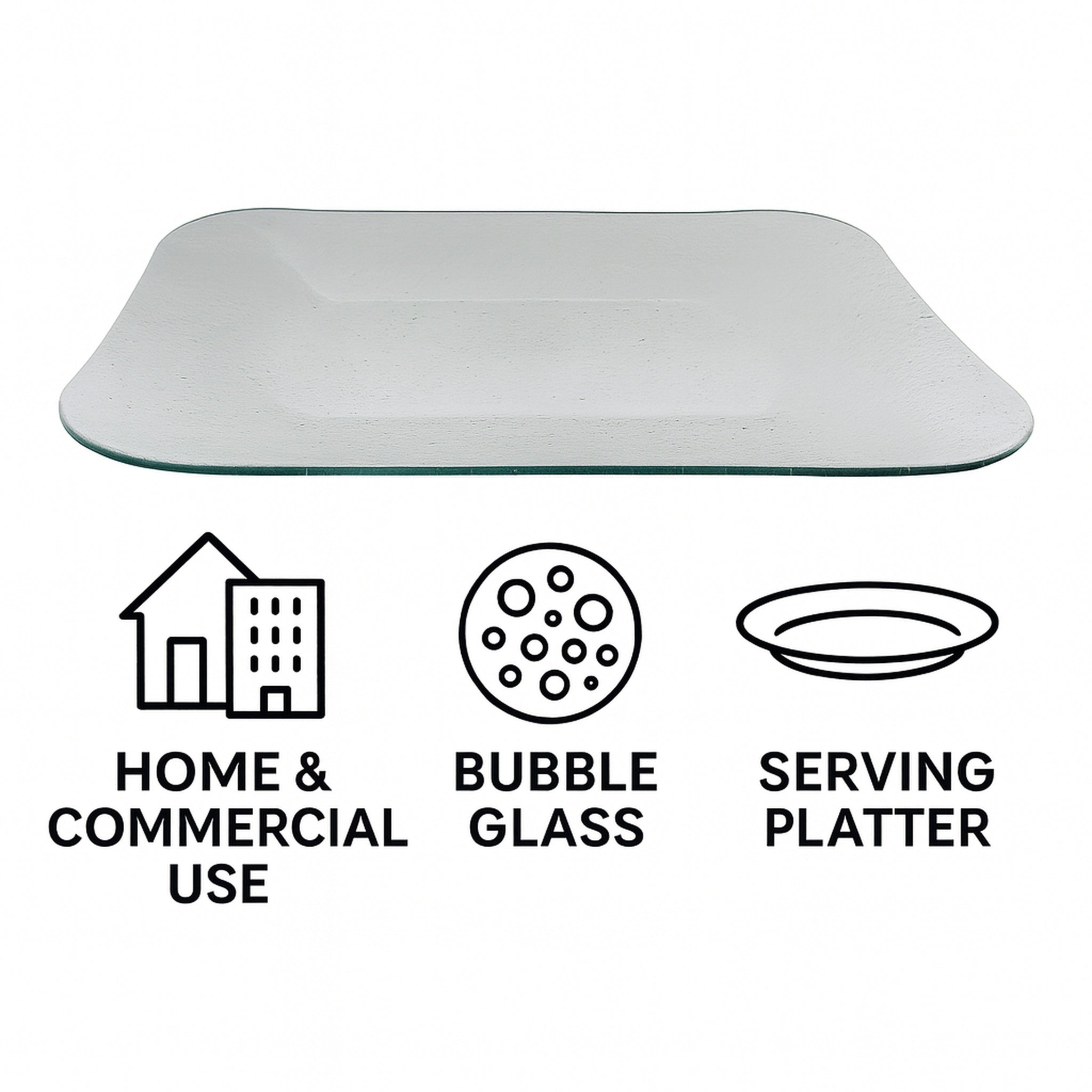 REGENT RECTANGULAR PLATTER BUBBLE GLASS - LARGE