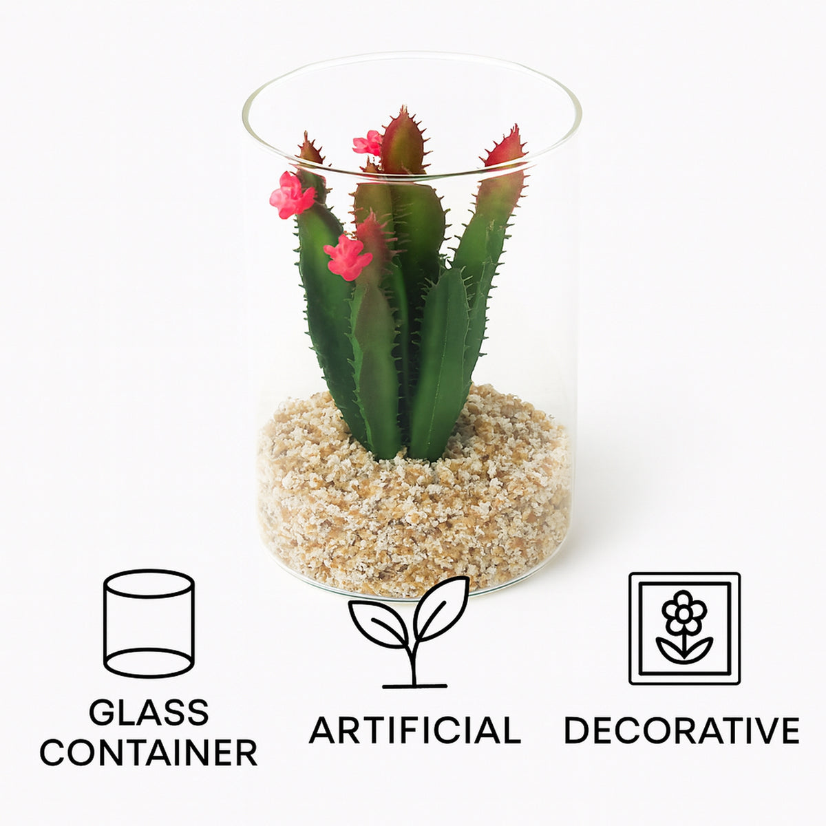 REGENT ARTIFICIAL SUCCULENT IN A CLEAR GLASS - LARGE