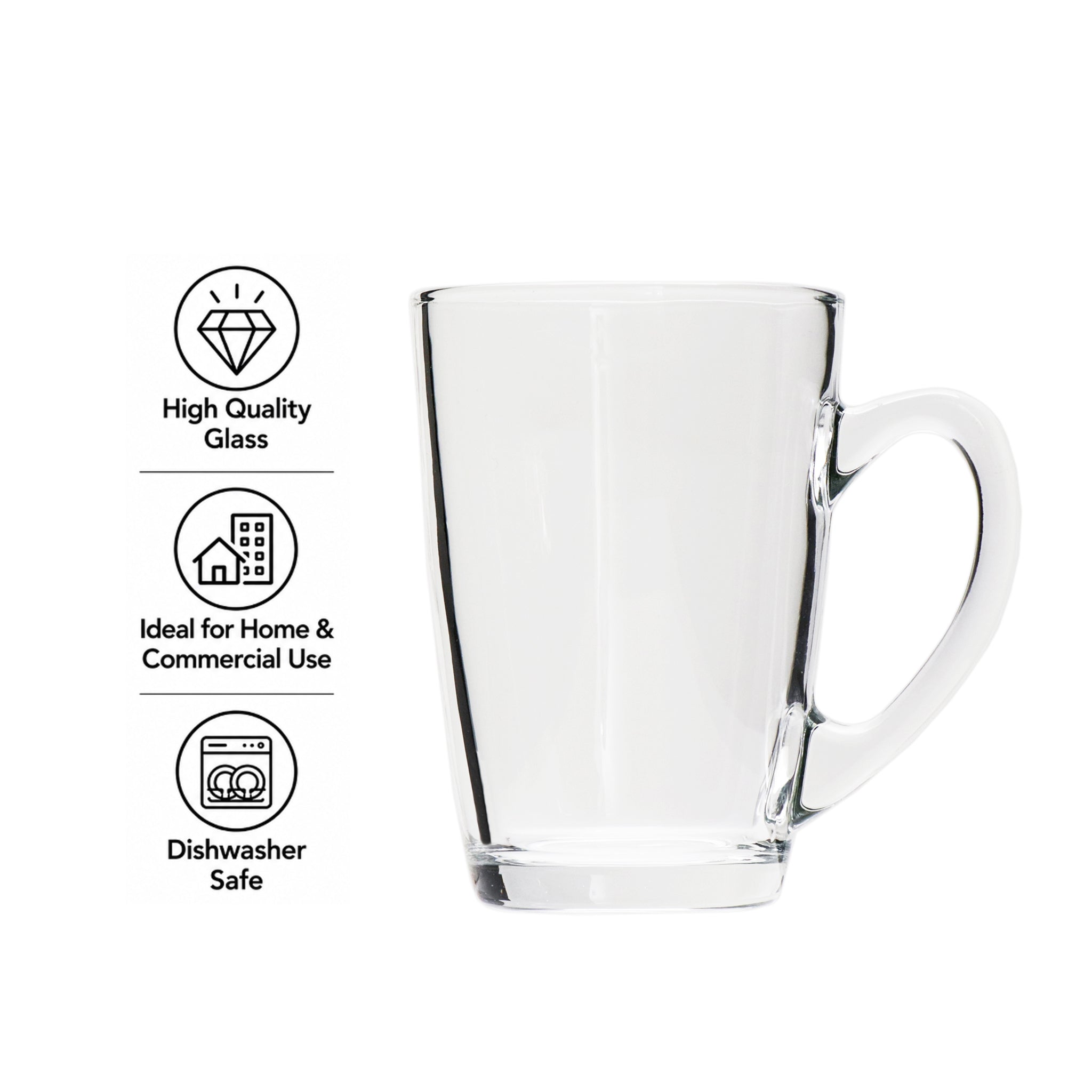 REGENT BULLET SHAPE GLASS MUG, 225ML