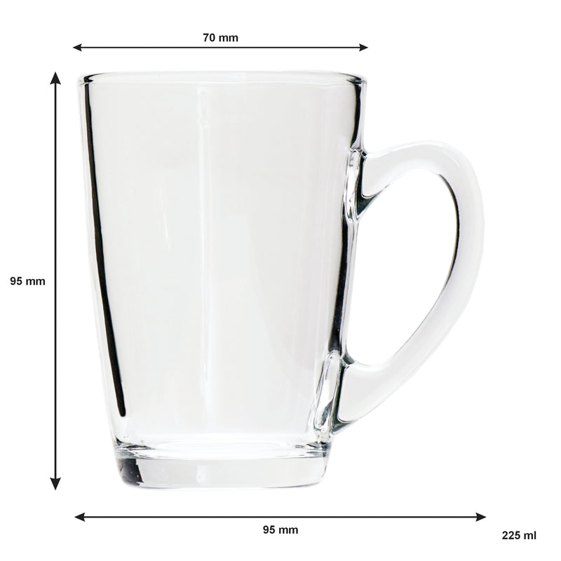 REGENT BULLET SHAPE GLASS MUG, (225ML) BULK