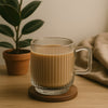 REGENT GLASS RIBBED MUG 4 PACK, (340ML)