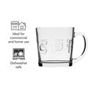 REGENT `COFFEE`EMBOSSED GLASS COFFEE MUGS 4PK, 380ML