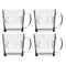 REGENT `COFFEE`EMBOSSED GLASS COFFEE MUGS 4 PACK, (380ML)