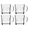 REGENT `COFFEE`EMBOSSED GLASS COFFEE MUGS 4 PACK, (380ML)