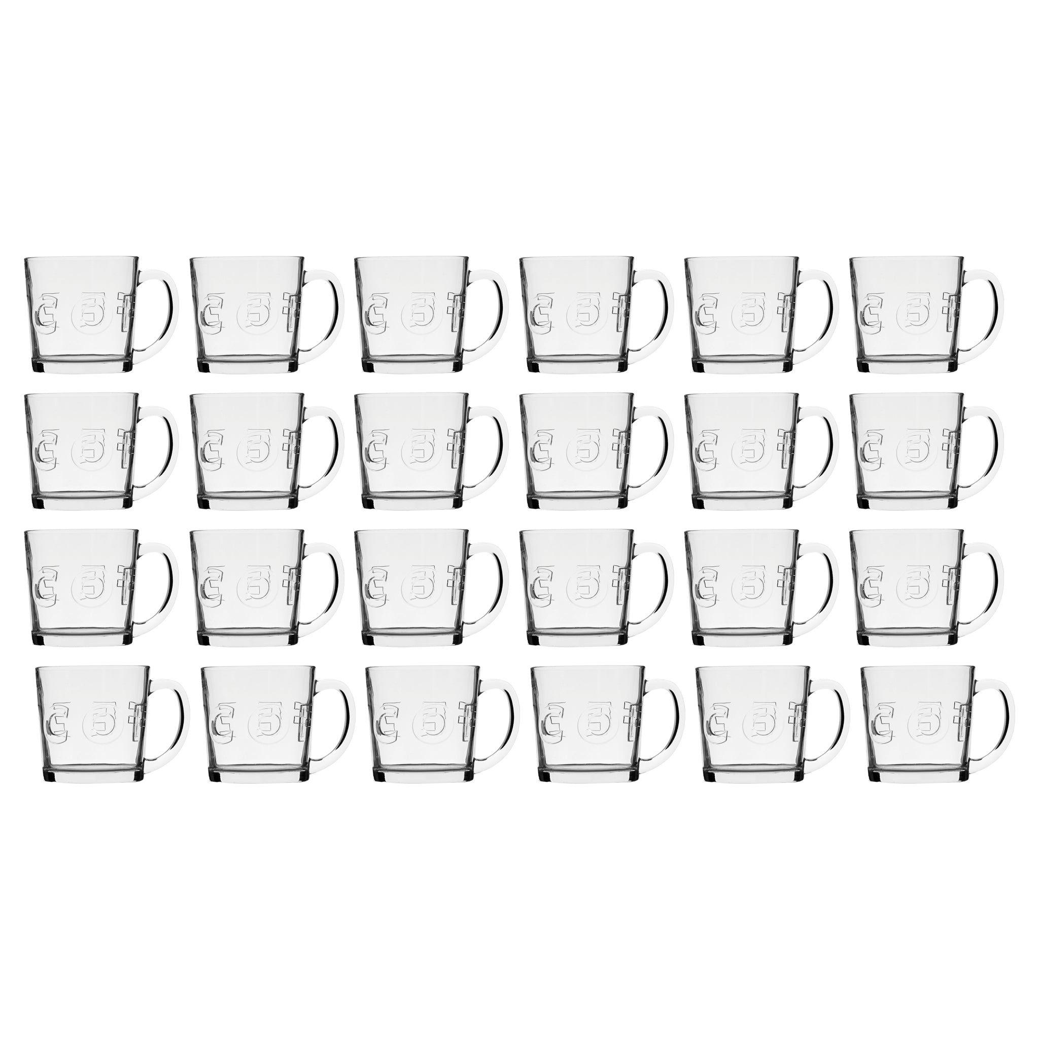 REGENT `COFFEE` EMBOSSED GLASS MUG, 380ML