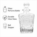 REGENT GLASS PERFUME BOTTLE TAPERED EMBOSSED WITH BALL STOPPER, 140ML