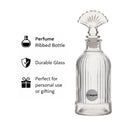 REGENT GLASS PERFUME RIBBED BOTTLE WITH SHELL STOPPER, 200ML
