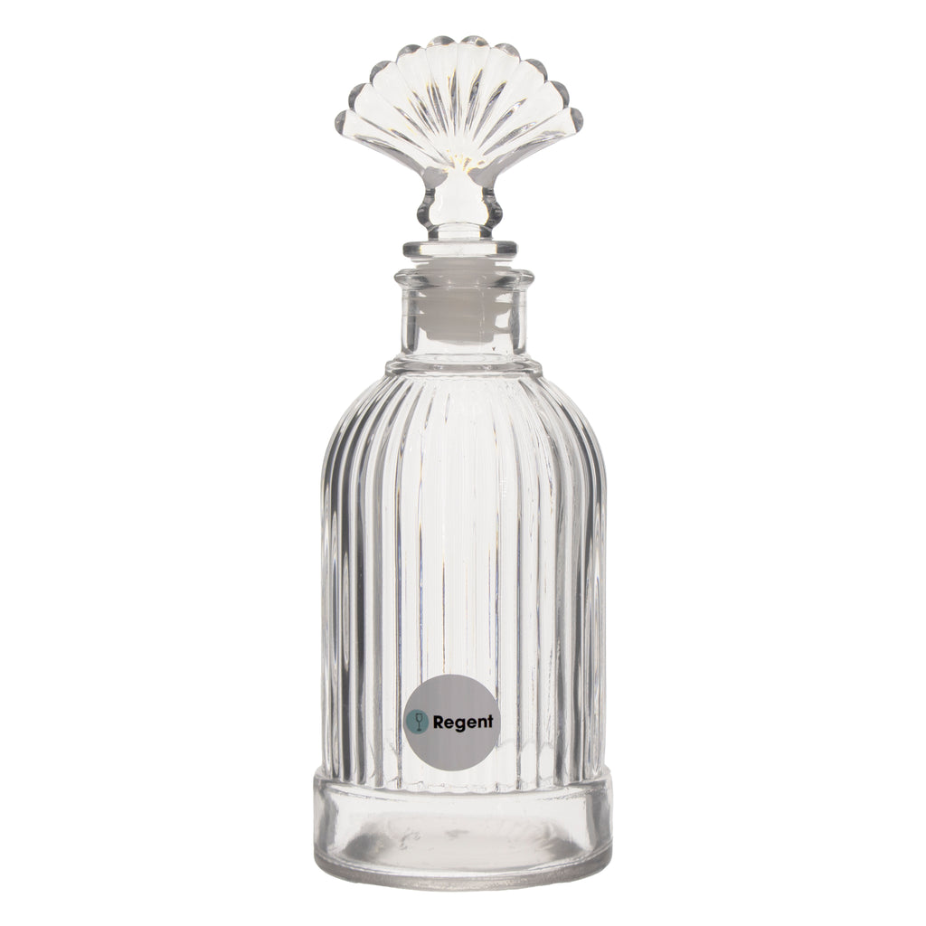 REGENT GLASS PERFUME RIBBED BOTTLE WITH SHELL STOPPER, 200ML