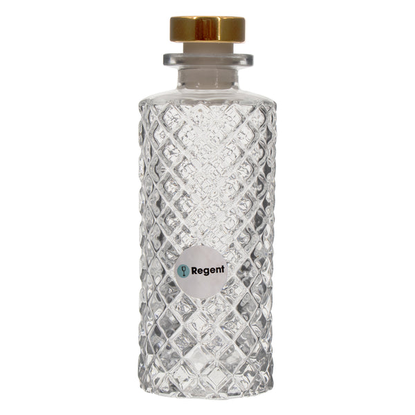 REGENT GLASS LATTICE PATTERN PERFUME BOTTLE WITH ROSE GOLD PLASTIC STOPPER, 150ML (52MM DIAX145MM)