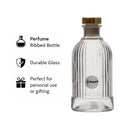 REGENT GLASS RIBBED PERFUME BOTTLE WITH ROSE GOLD PLASTIC STOPPER, 200ML