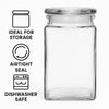 REGENT GLASS SLIM SQUARE JAR WITH GLASS LID, 1.6L