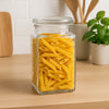 REGENT GLASS SLIM SQUARE JAR WITH GLASS LID, 1.6L