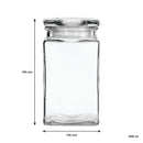 REGENT GLASS SLIM SQUARE JAR WITH GLASS LID, 1.6LT (190X100X100MM)