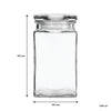 REGENT GLASS SLIM SQUARE JAR WITH GLASS LID, 1.6LT (190X100X100MM)