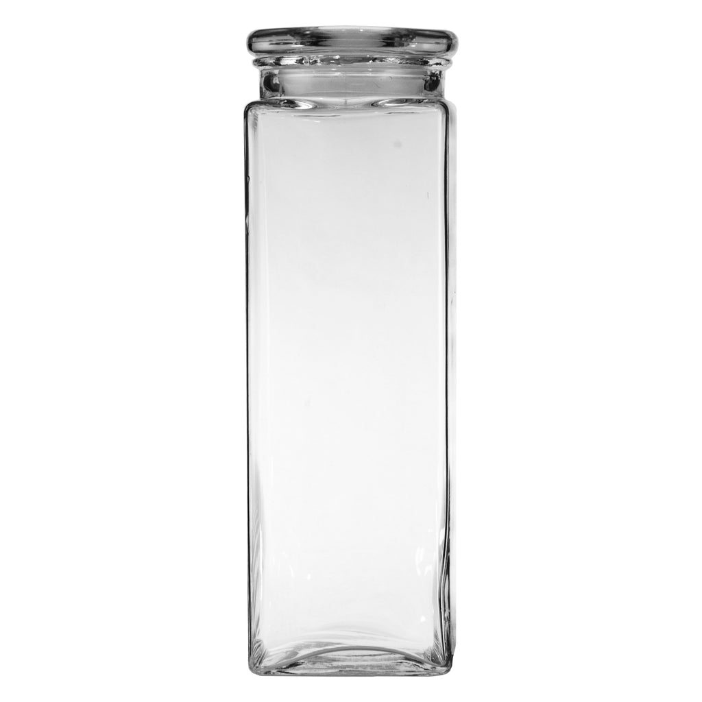 REGENT SLIM SQUARE GLASS JAR WITH GLASS LID, 2.3LT (315X100X100MM)