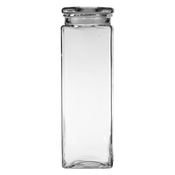 REGENT SLIM SQUARE GLASS JAR WITH GLASS LID, 2.3LT (315X100X100MM)